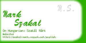 mark szakal business card